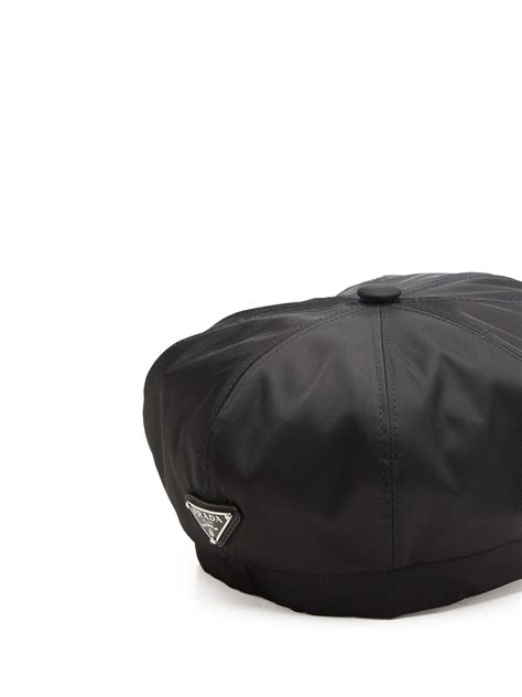 prada re-nylon triangle logo black hat|prada re nylon hat.